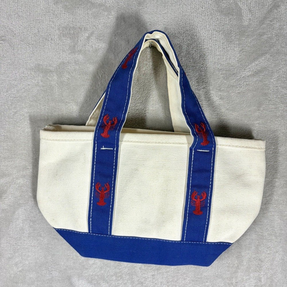 Mini Lobster Canvas  Boat Tote Bag 11x7x4 East Coast Preppy Coastal Hamptons